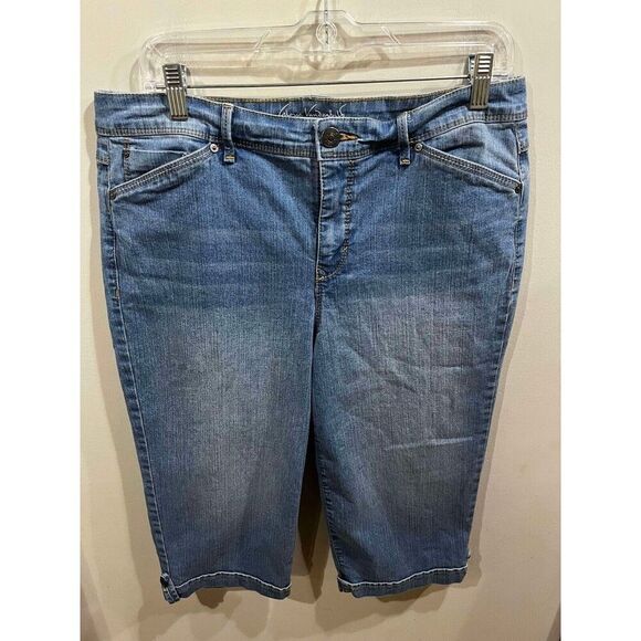 Gloria Vanderbilt Capri Jeans Womens Size 12 All Around Slimming Effect HighRise - Picture 1 of 6